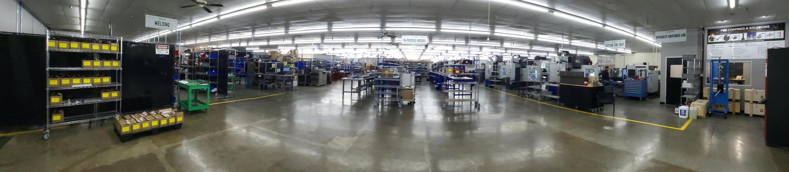 Panoramic view of the shop floor at Haygor’s Preston facility in Pasadena, Texas